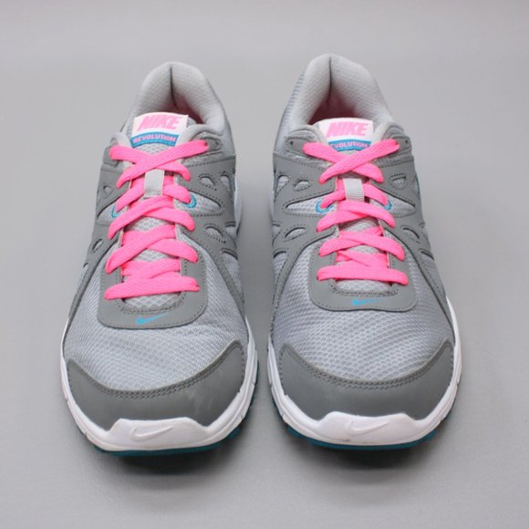 Nike Ladies 10 Revolution 2 Gray Pink Blue Running Training Sneakers - Picture 5 of 12